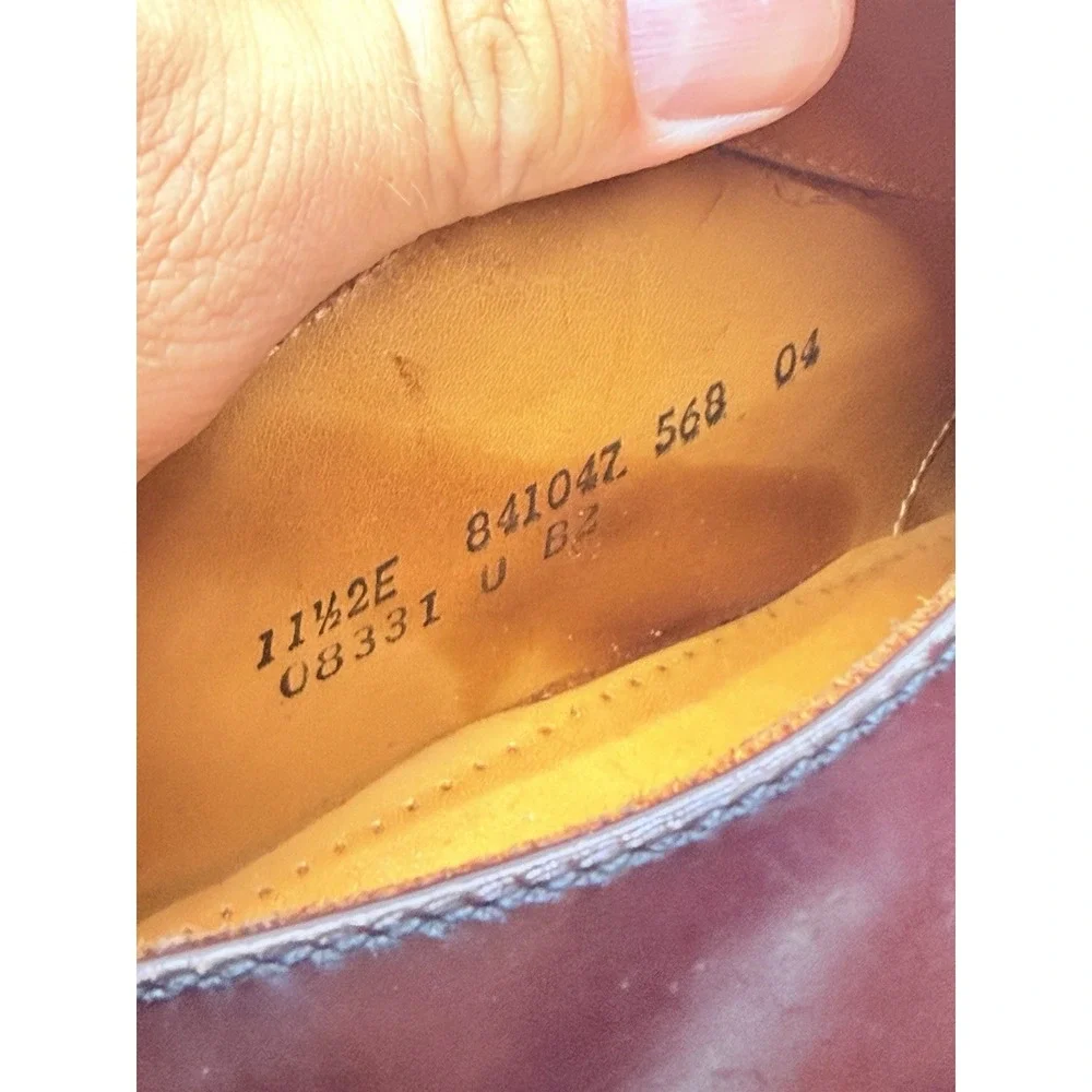 Cole Haan City 841047 Men's 11.5 E Burgundy Leather Cap Toe Derby Dress Shoes